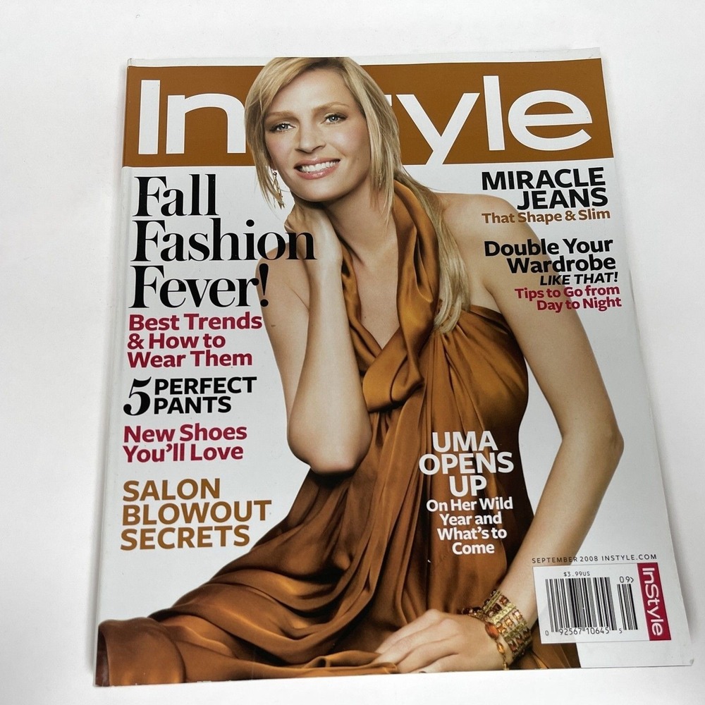 In‎ Style Magazine September 2008 Uma Thurman Jeans Shoes Wardrobe